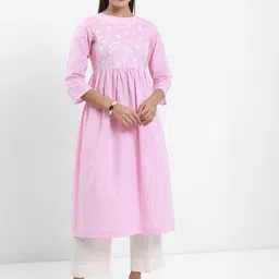 Vishudh Pink Floral Printed Straight Kurta-picture-53
