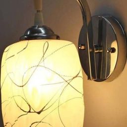 Somil Premium Designer Glass Wall / Night Lamp Elegant & Stylish Dcor Accent for Modern Interiors, color, White, Size:- 18.5 X 21.5 X 27.5 CM-image-55