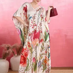 LABEL AARNA Garden Bloom Soft Satin Kaftan-image-59