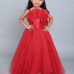 Pink Chick Ruffled Net Fit & Flare Maxi Dress-23
