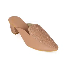 NR By Nidhi Rathi Printed Ethnic Block Mules with Laser Cuts image 2