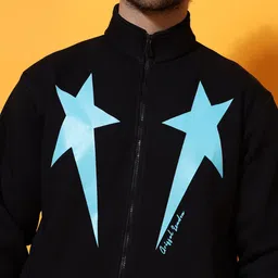 GRIFFEL Men Graphic Printed Mock Collar Sweatshirt image 2