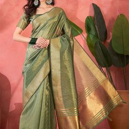 DIVASTRI Woven Design Zari Organza Saree-picture-3