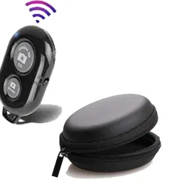 Wreskart Bluetooth Remote Controller Shutter Button+Leather Zipper Headphone Pouch BlackCamera Remote Control-image-76