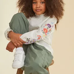 mothercare Girls Floral Printed High Neck Cotton Top-picture-10