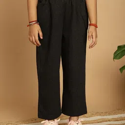 MINI & MING Girls Relaxed Low-Rise Easy Wash Pleated Regular Trousers-picture-20