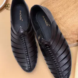 ARAMISH Men Perforations Leather Mojaris-image-50