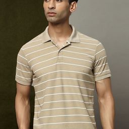 OGEN Men Striped Polo Collar Pockets T-shirt-image-90