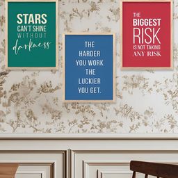 Kotart Brown & Red 3 Pieces Typography Wooden Wall Arts-picture-43