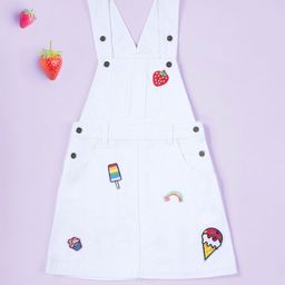 KiddoPanti Girls Geometric Sleeveless Dungaree-image-15