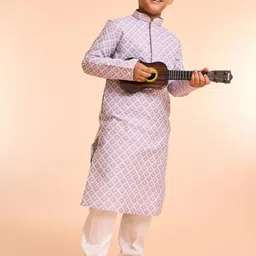 Manyavar Boys Floral Embroidered Kurta with Pyjama-image-15