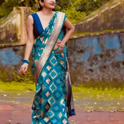 all about you Woven Design Zari Pure Silk Ready to Wear Banarasi Saree-picture-37