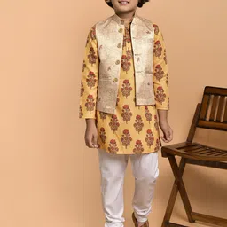PRINTCULTR Boys Ethnic Motifs Printed Regular Kurta with Pyjamas image 1