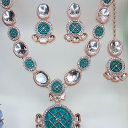 VATSALYA creation Women Green Jewellery Set-image-45