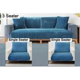 The Furnishing Tree Blue Polyester Sofa Covers With Arms-image-82