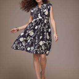 DressBerry Floral Print Crepe Fit & Flare Dress-image-6
