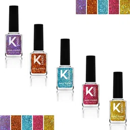 KINDED Combo of 5 Glitter Nail Polish - 9 ml-13