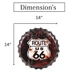 eazy wagon Brown & White Bottle Caps Printed Metal Wall Hangings-image-99