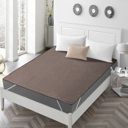 Kuber Industries Brown Polyester Water Resistant Mattress Protector-25
