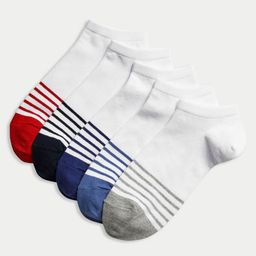 Marks & Spencer Man Pack Of 5 Striped Ankle-Length Socks-41