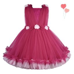 Wish Karo Girls Net Round Neck Fit & Flare Dress-image-74
