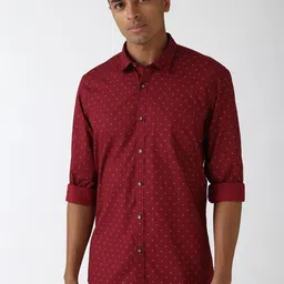 Peter England Casuals Men Spread Collar Micro or Ditsy Printed Cotton Slim Fit Shirt-image-61