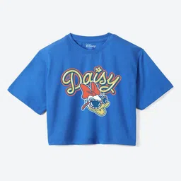 YK Disney Girls Minnie Mouse Printed Pure Cotton Boxy Crop T-shirt-image-68