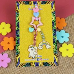 Asthetika Unicorn Star Rainbow Lumba Thread Rakhi With Roli Chawal-22