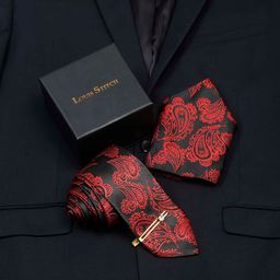 LOUIS STITCH Men Woven Design Silk Necktie Accessory Gift Set-picture-9