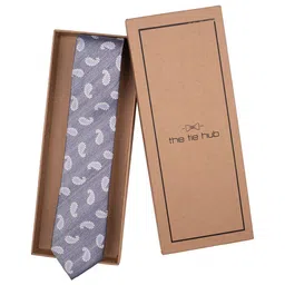 The Tie Hub Men Woven Design Pure Silk Broad Tie-46