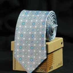 Tossido Men Grey & Blue Printed Broad Tie-image-28