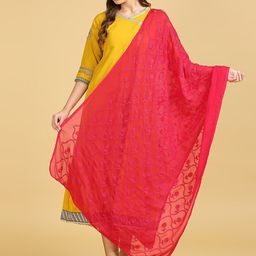 Dupatta Bazaar Floral Embroidered Thread Work Dupatta-picture-32