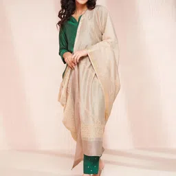 Fabindia Embroidered Cotton Silk Dupatta with Thread Work-picture-36