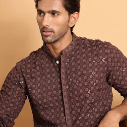 Jompers Floral Embroidered Sequinned Straight Kurta-image-71