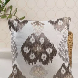 ONSETHOMES Beige Embroidered Square Cushion Covers-picture-14