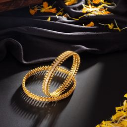 Niscka Set Of 2 Gold Plated Stone Studded Bangles-45
