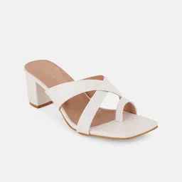 DressBerry PU Block Peep Toes with Buckles-3