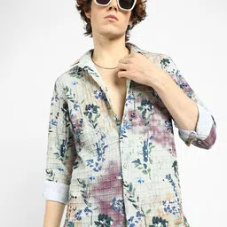 Campus Sutra Men Comfort Floral Opaque Printed Casual Shirt-image-59
