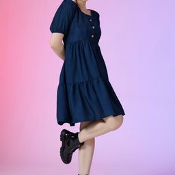 Krunal Raiyani Women Square Neck Fit & Flare Dress-picture-10