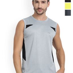 FTX Pack Of 4 Colourblocked Round Neck Sleeveless Dry-Fit Sports Vests-picture-19