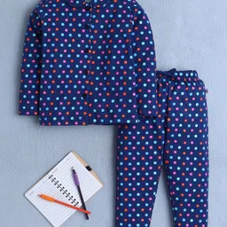 BUMZEE Girls Polka Dots Printed Shirt Pyjamas Night suit-picture-24