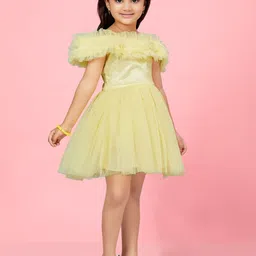 BAESD Flutter Sleeve Net Fit & Flare Dress image 3