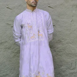 KRAFT INDIA LUXE Men Ethnic Motifs Embroidered Straight Kurta-picture-4