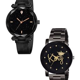 Gopal Shopcart Unisex Pack of 2 Round Dial Analogue Watch GR_379_Black_4_Prizam_King-image-61