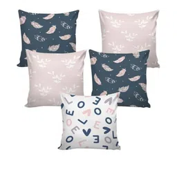 Myntra Elegant Homes Set of 5 Multicoloured Quirky Square Cushion Covers-picture-27