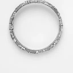 NVR Set of 2 German Silver Plated Oxidised Kada Bangles image 5
