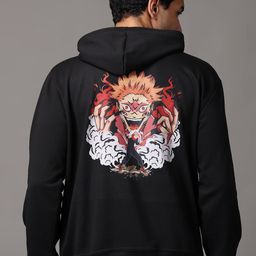 zentik Men Printed Anime Hooded Sweatshirt-image-6
