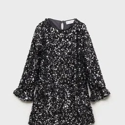 Mango Kids Girls Sequined Embellished Mini Dress-image-2
