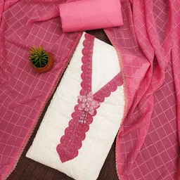 SHADOW & SAINING Embroidered Pure Cotton Unstitched Dress Material-picture-34