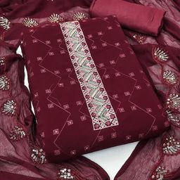 Panzora Embroidered Unstitched Dress Material-image-82